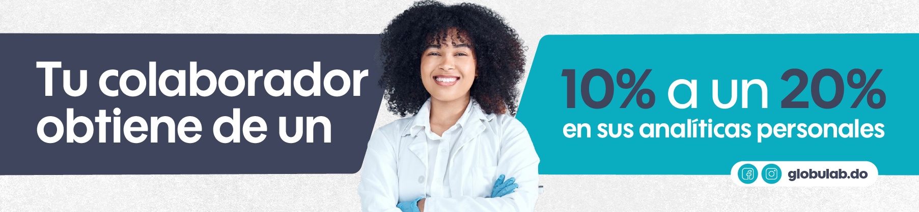 Descuento del 10% al 20% en analíticas para colaboradores